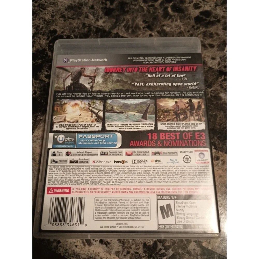 Far Cry 3 (Sony PlayStation 3, 2012) PS3